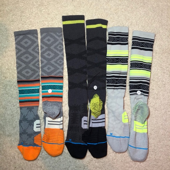 Stance Knee High Men’s running socks, 3 pack Large
